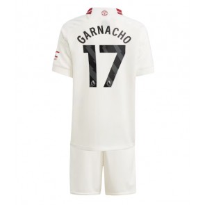 Manchester United Alejandro Garnacho #17 Tredje Kläder Barn 2023-24 Kortärmad (+ Korta byxor)